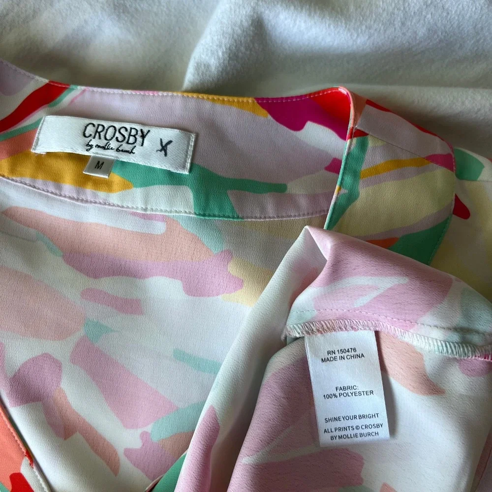 CROSBY by Mollie Burch Shine Your Bright V Neck Kimono Sleeve Top Women's Medium